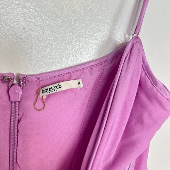 HOUSE OF CB Loren Georgette Mermaid Gown in Pink Size Medium - Picture 8 of 16